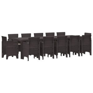 vidaXL Ensemble de salle à manger pour jardin 13 Pièces Marron et Taupe