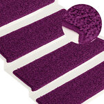 vidaXL Tapis d'escalier 15 pièces 65 x 21 x 4 cm Rose Bord rectangulaire