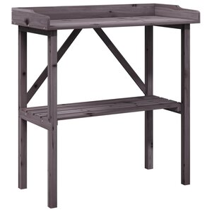 vidaXL Table à plantes avec étagère gris 78x38x82 5 cm bois de sapin