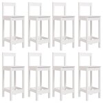 vidaXL Ensemble de bar de jardin 9 Pièces blanc bois de pin massif