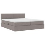 vidaXL Lit de rangement LED avec matelas Taupe 180 x 200 cm Tissu