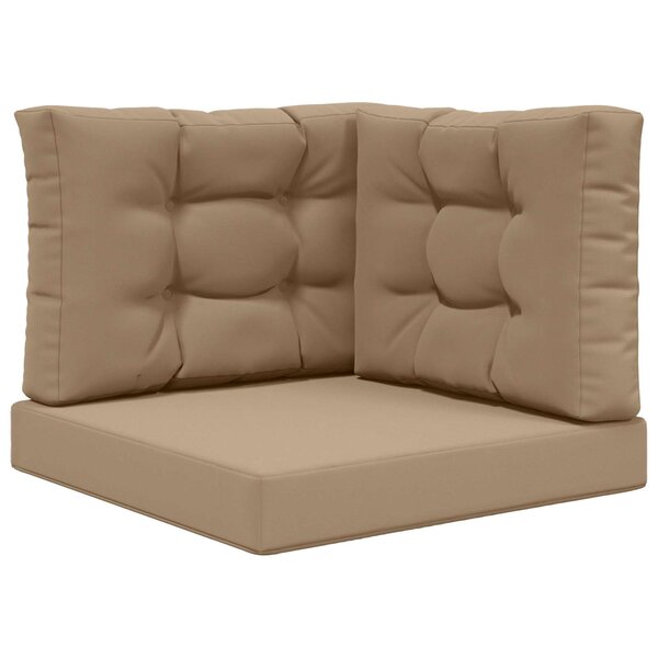 vidaXL Coussin de canapé d'extérieur 3 Pièces Taupe Polyester