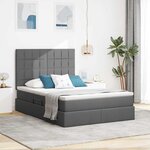 vidaXL Lit de Rangement Gris foncé 140 x 190 cm Cuir synthétique