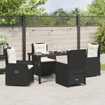 vidaXL Ensemble de salle à manger de jardin 5 pièces noir poly rattan