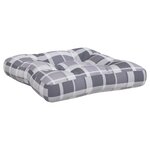 vidaXL Coussins de palette lot de 2 motif à carreaux gris tissu