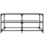 vidaXL Table basse avec dessus en verre transparent 98 5x50x45cm acier