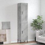 vidaXL Buffet haut Gris béton 34 5x34x180 cm Bois d'ingénierie