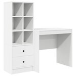 vidaXL Bureau avec rangement avec tiroir 2 Pièces Blanc 80 x 50 x 76 cm