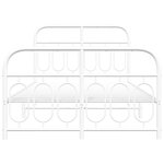 vidaXL Cadre de lit métal sans matelas et pied de lit blanc 120x200 cm