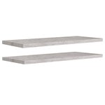 vidaXL Étagères murales flottantes 2 Pièces Gris béton 90x23 5x3 8cm MDF