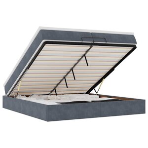 vidaXL Cadre de lit ottoman avec matelas gris foncé 200x200 cm velours
