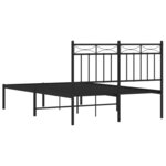 vidaXL Cadre de lit métal sans matelas avec tête de lit noir 120x200cm