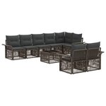 vidaXL Ensemble de canapé de jardin 9 Pièces Gris polyrotin