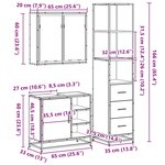 vidaXL Ensemble de meubles de salle de bain 3 Pièces Sonoma gris