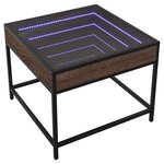 vidaXL Table basse avec LED Infinity chêne marron 50x50x41 cm