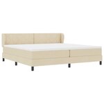 vidaXL Lit à ressorts avec matelas Crème 200 x 200 cm tissu