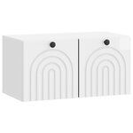 vidaXL Meuble TV mural Montage mural Blanc brillant 59 5 x 31 x 30 cm