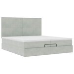vidaXL Cadre de lit ottoman avec matelas gris clair 200x200 cm velours