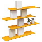vidaXL Étagère flottante 4 Pièces Jaune moutarde 80 x 18 x 2 5 cm Acier