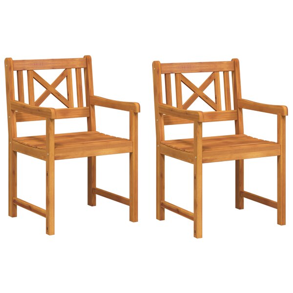 vidaXL Chaises de jardin 2 Pièces 56x56x90 cm Bois massif d'acacia
