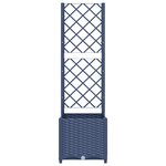 vidaXL Jardinière de jardin avec treillis Bleu Gris 40x40x136 cm PP