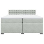 vidaXL Sommier à lattes de lit et matelas Gris clair 200x200cm Velours