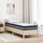 vidaXL Coussins de Matelas Blanc et Bleu 70 x 200 cm