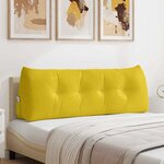 vidaXL Coussin de Dos Jaune 140 x 24 x 50 cm Velours
