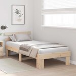 vidaXL Cadre de lit avec tête de lit Naturel 90 x 190 cm Pin massif