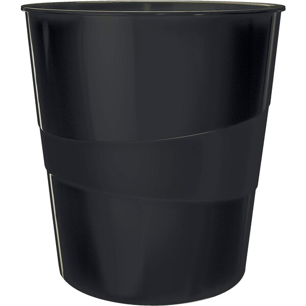 Corbeille à papier WOW  en plastique  15 litres  noir LEITZ