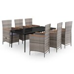 vidaXL Ensemble à manger de jardin avec coussins 7 Pièces Gris