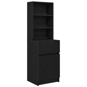 vidaXL Table de chevet noir 39x35x125 cm bois d’ingénierie