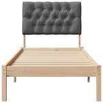 vidaXL Cadre de lit avec tête de lit rembourrée Marron 80 x 200 cm