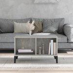 vidaXL Table basse Gris béton 60x50x36 5 cm Bois d'ingénierie