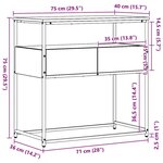 vidaXL Table console avec tiroir Bois Ancien 75 x 40 x 75 cm