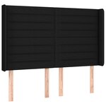 vidaXL Tête de lit à LED Noir 147x16x118/128 cm Tissu