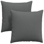 vidaXL Coussins de canapé 2 Pièces Gris foncé 60 x 60 cm tissu