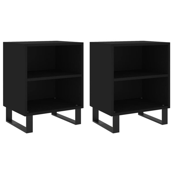 vidaXL Tables de chevet 2 Pièces noir 40x30x50 cm bois d'ingénierie