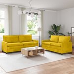 vidaXL Ensemble de Canapés 2 Pièces Jaune Velours