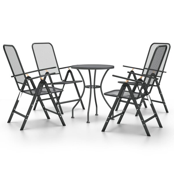 vidaXL Ensemble à manger de jardin 5 Pièces Maille Métal Anthracite