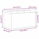 vidaXL Banc de Rangement Chêne noir 82 x 42 x 45 cm Bois d'ingénierie