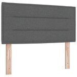 vidaXL Lit à ressort avec matelas en gris foncé  100 x 200 cm  tissu