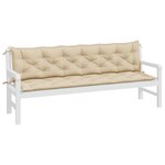 vidaXL Coussins de banc jardin lot de 2 beige 200x50x7 cm tissu Oxford