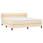 vidaXL Sommier à lattes de lit avec matelas Crème 180x200 cm Tissu