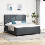 Lit à ressorts vidaXL avec matelas gris foncé 180x200 cm en velours