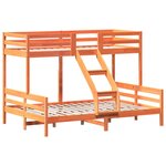 vidaXL Lit superposé sans matelas 80x200/140x200 cm bois massif