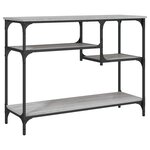 vidaXL Table console avec étagères sonoma gris 100x35x75 cm