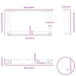 vidaXL Pieds de table basse en U  2 pièces  noir  60 x (30-31) cm  acier