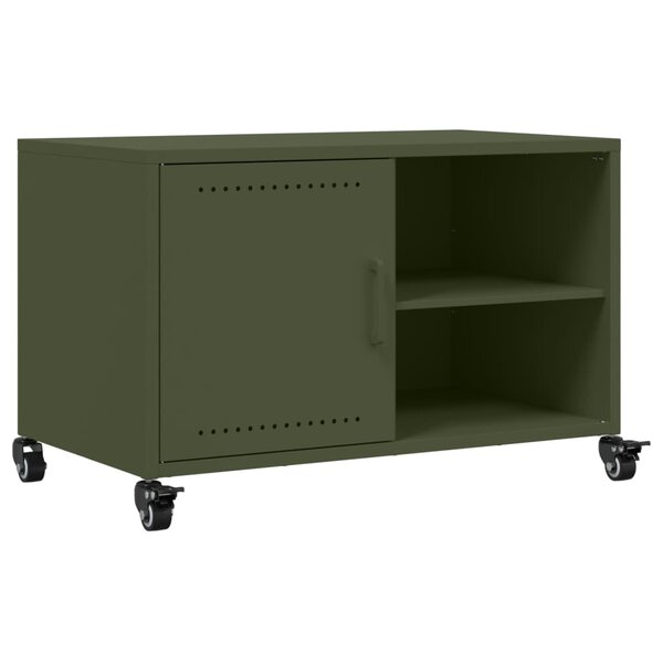 vidaXL Meuble TV vert olive 68x39x43 5 cm acier