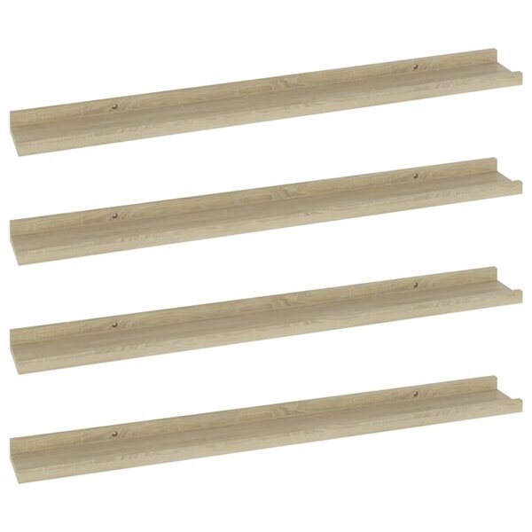 vidaXL Étagères murales 4 Pièces chêne sonoma 80x9x3 cm